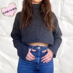 Zara Blue Cropped Cozy Knit Sweater 💙✨